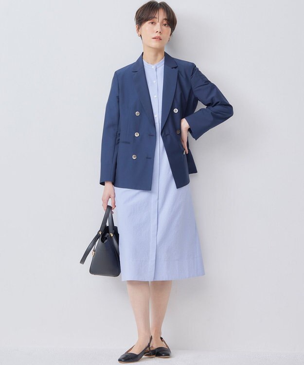 組曲 L 【WEB限定】シアーボイル ダブルブレストジャケット ネイビー系