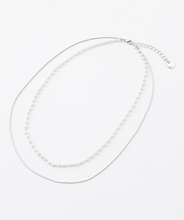 ANY 2連ショートパールネックレス シルバー