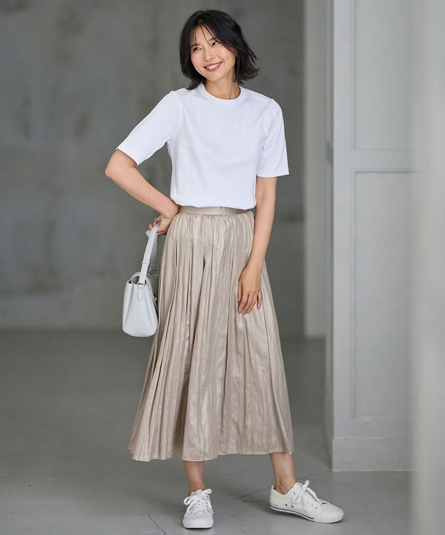 ANY 【ウエストゴム】チンツギャザースカート グレージュ