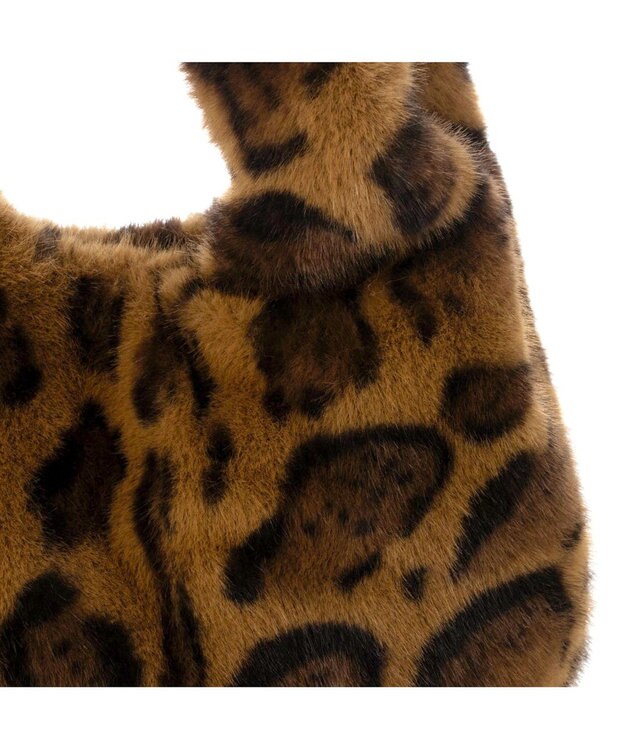 UNBILLION カシュカシュ cachecache / ミンク風エコファーショッパートート ブラウンレオパレード