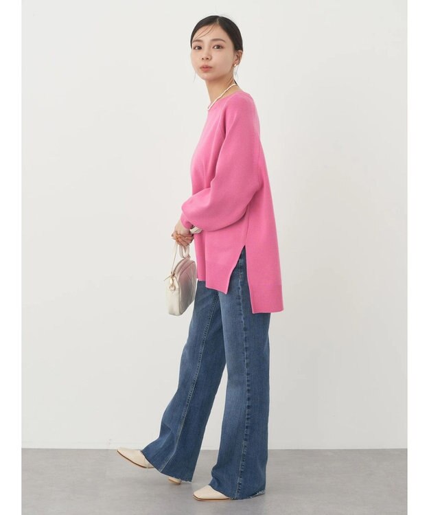 earth music&ecology サイドスリットルーズチュニック Pink