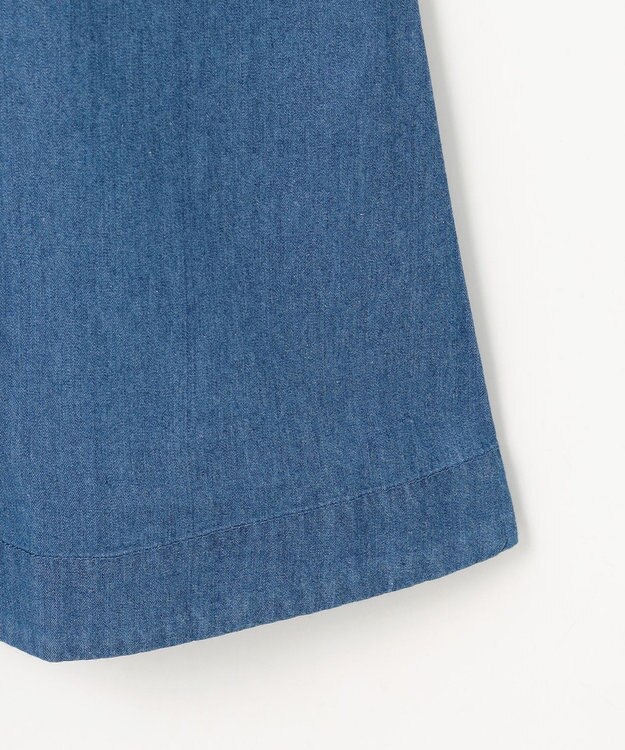 組曲 KIDS 【150-160㎝】 フラワーボタンデニムワンピース ネイビー