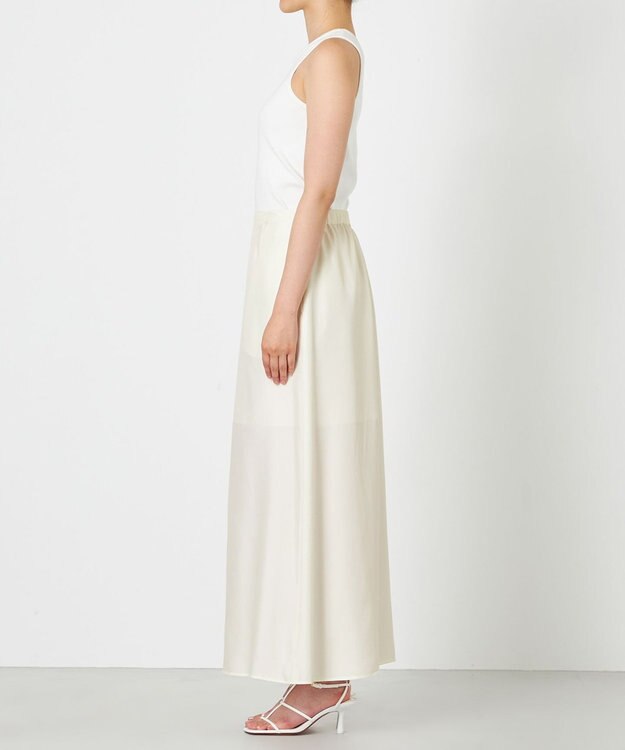 NAVE 【ReNAVE・セットアップ可/洗える/UVケア/接触冷感】フィブリルシャンブレー Aラインスカート アイボリー系