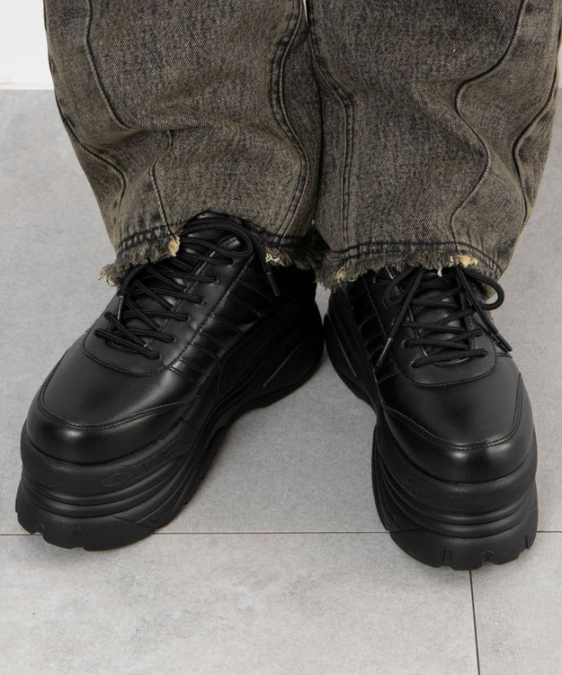 WEGO 超厚底ラインスニーカー ブラック