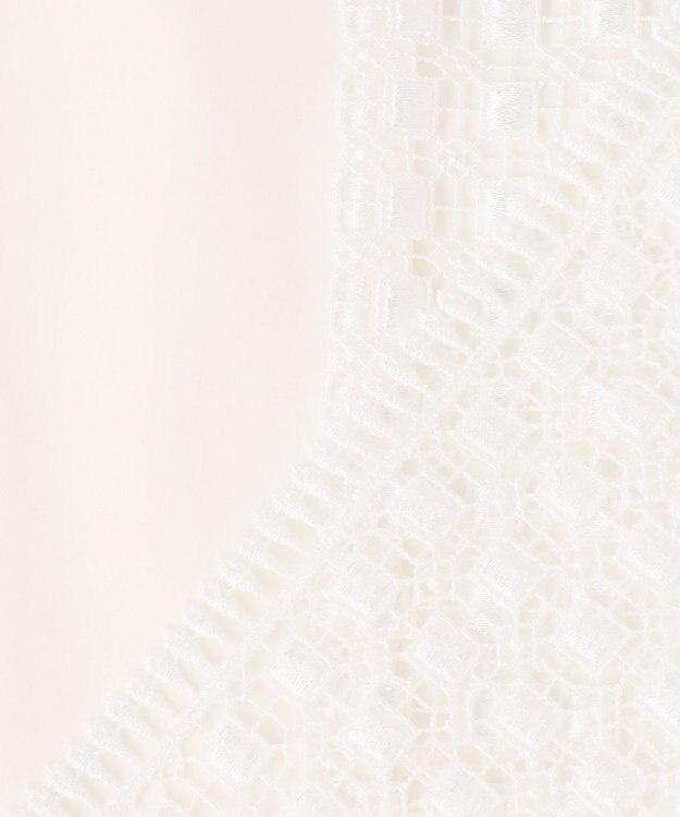 ICB L 【WEB＆一部店舗限定】 SustainableSquareLace フレンチスリーブシャツ オフホワイト