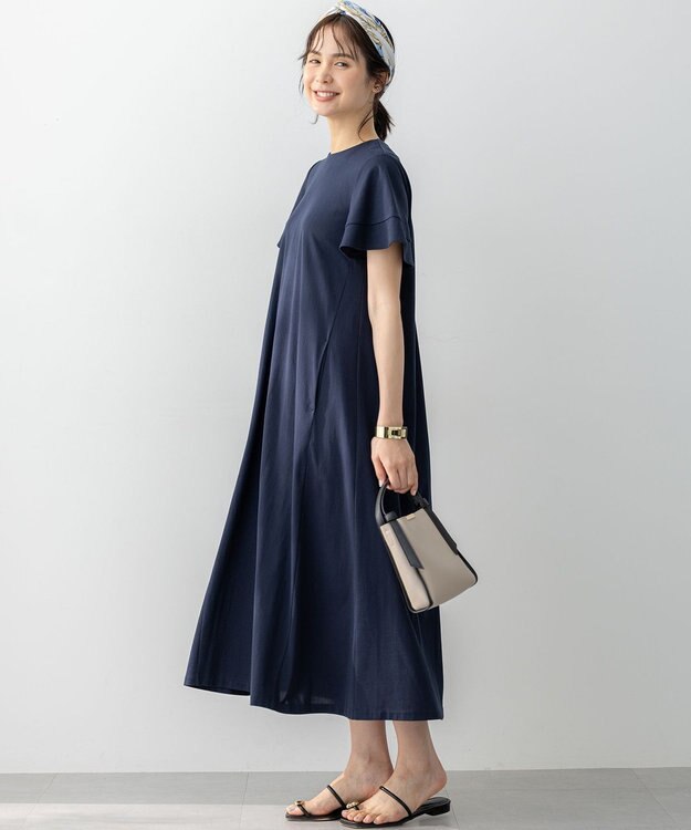組曲 サマージャージフレア ワンピース ネイビー系