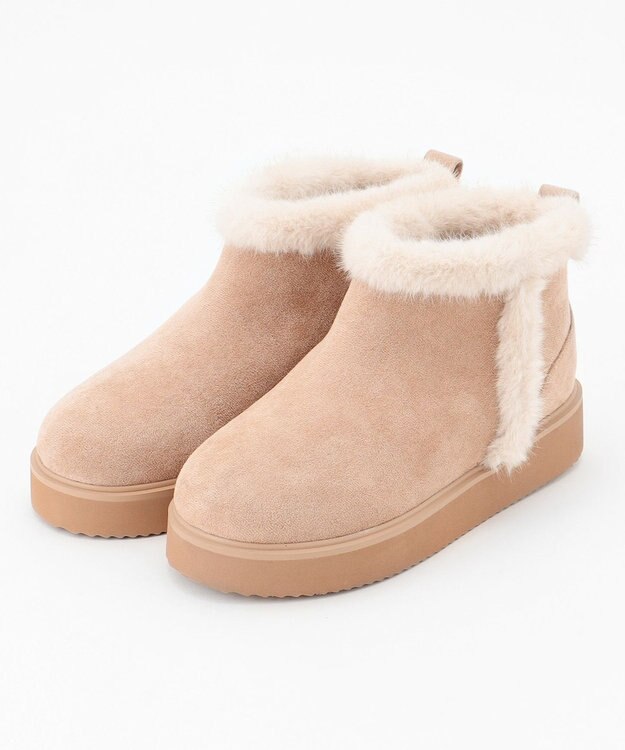 ANY SIS 【23.0~24.0cm】ボリュームソールフェイクムートン ブーツ ライトベージュ