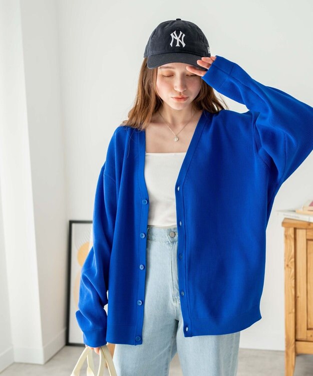 WEGO スポンジカーディガン ブルー