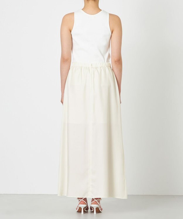 NAVE 【ReNAVE・セットアップ可/洗える/UVケア/接触冷感】フィブリルシャンブレー Aラインスカート アイボリー系