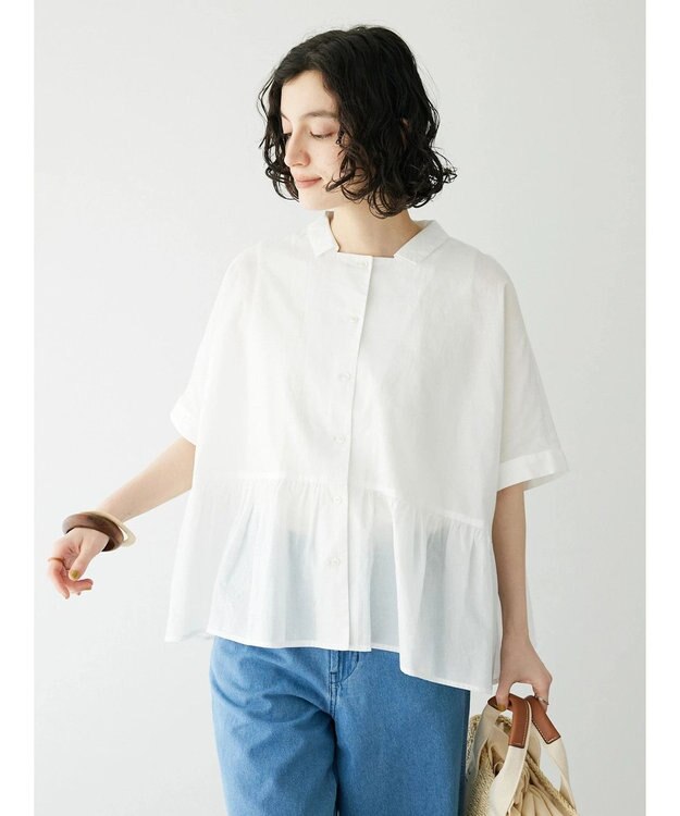CRAFT STANDARD BOUTIQUE ペプラムブラウス Off White