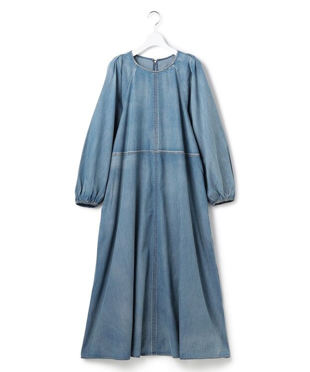 J.PRESS YORK STREET 【WOMEN】デニムダンガリー ワンピース ダルブルー系