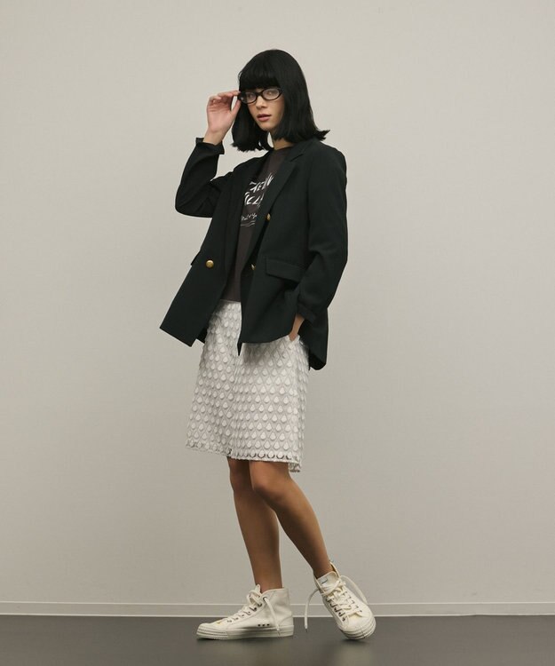 GRACE CONTINENTAL バックタックテーラードジャケット ブラック