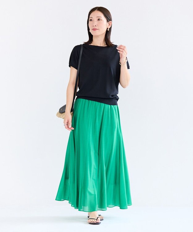 UNFILO ライトシアー フレアスカート グリーン