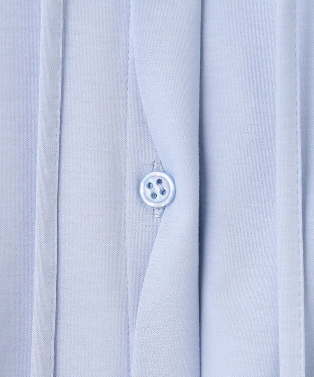 ICB 【WEB限定】ブラウスライクスムース スタンドカラーカットソー スカイブルー系