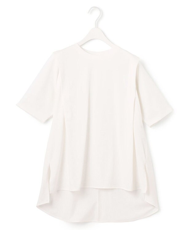 ICB L 【接触冷感・UVケア・洗える】コンフォートプレーティング デザインカットソー オフホワイト系