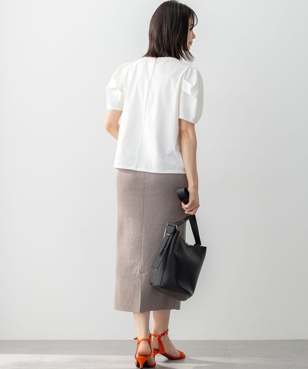 組曲 GIZAコットンタックスリーブ Tシャツ アイボリー系