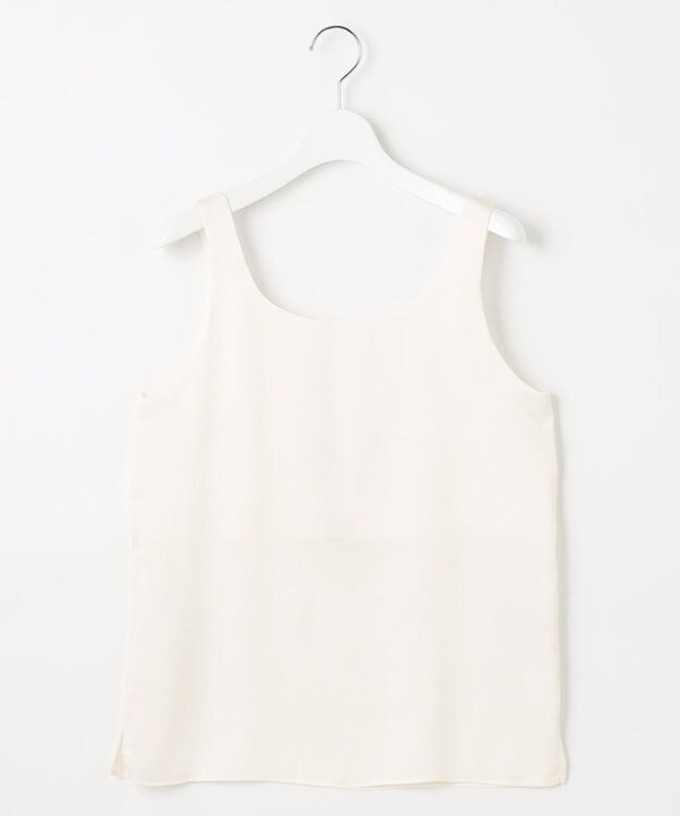 自由区 【洗える・XSサイズあり】ECOサテンインナー タンクトップ アイボリー系