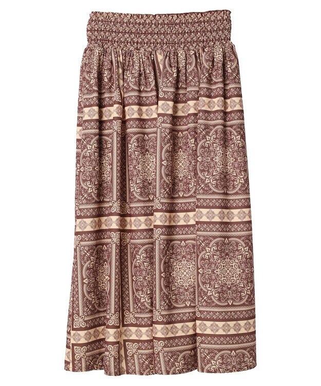 Green Parks ■ＥＳＣＡＲ　スカーフパネルｐｔギャザースカート Brown