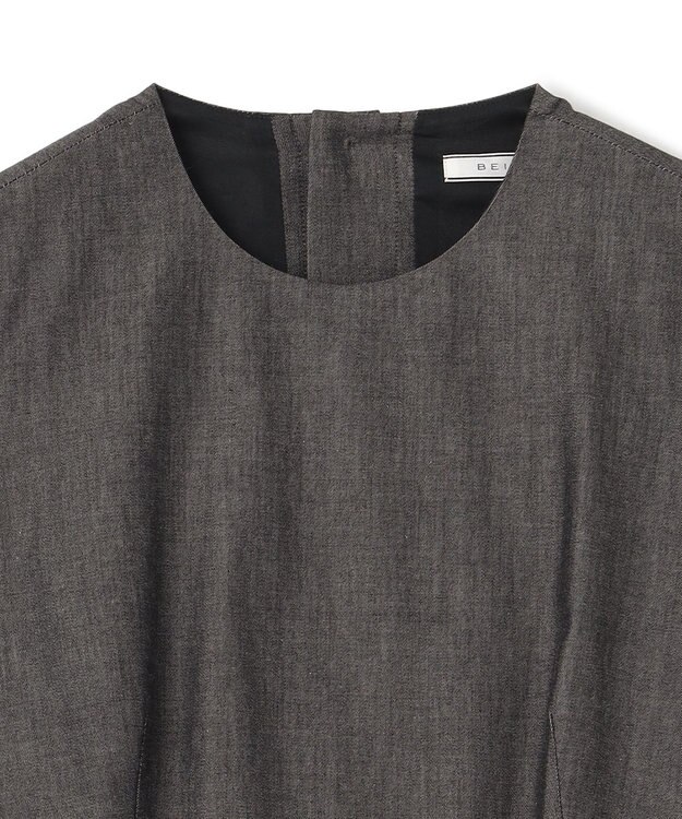 BEIGE， POMEGRANATE / フレアワンピース Chambray Black