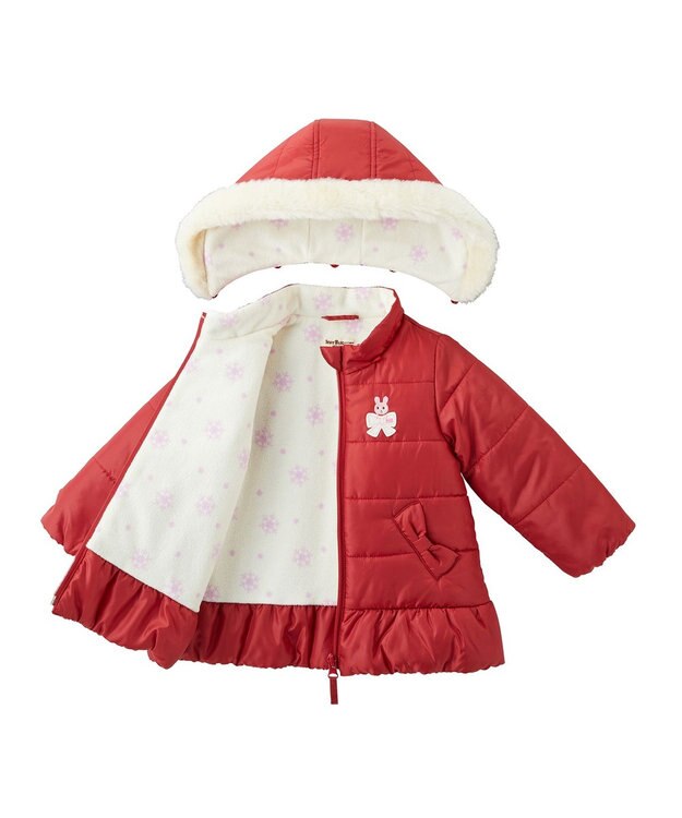 MIKI HOUSE HOT BISCUITS 【80-120cm】 裏地フリース ジャンパー ワインレッド