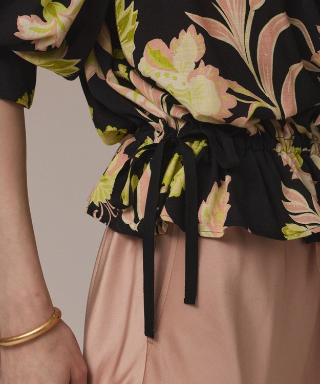 GRACE CONTINENTAL リゾートフラワートップ ブラック