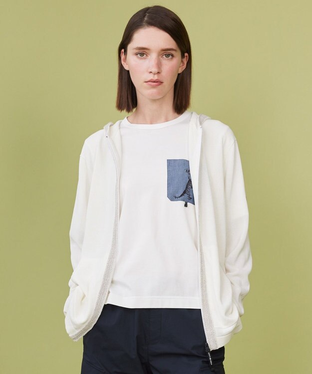 JOSEPH ABBOUD MOUNTAIN 【エコ素材・軽量・通気性・速乾性】ペーパーヤーンパーカー ホワイト系