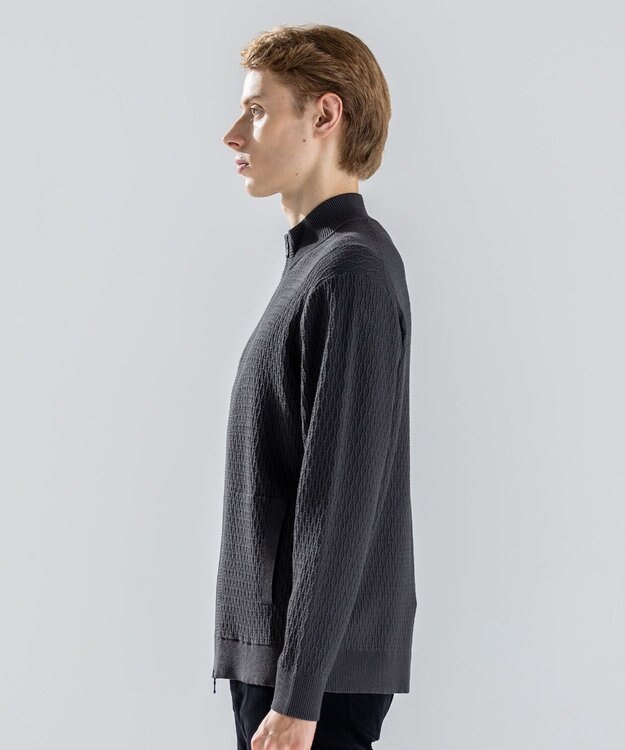 JOSEPH HOMME 【新柄】 ヴィスコースリンクス　ハイネックジップアップカーディガン グレー系