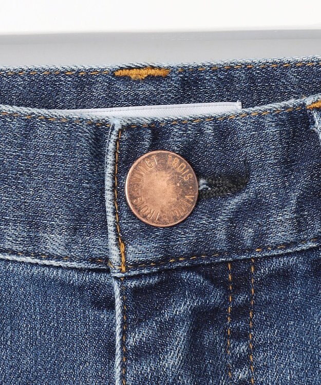 23区 【接触冷感】23区DENIM サマー ストレート ワイド パンツ ウォッシュドブルー系