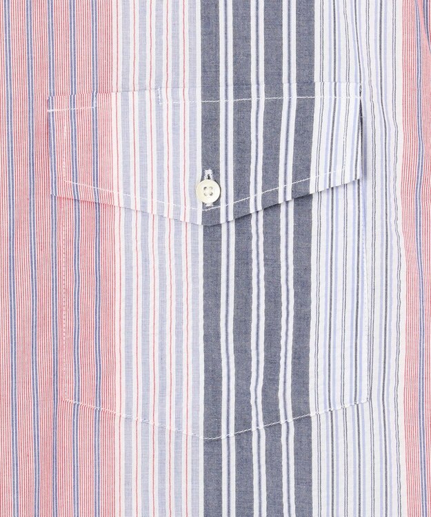 J.PRESS YORK STREET 【UNISEX】ランダムストライプ シャツ レッド系1