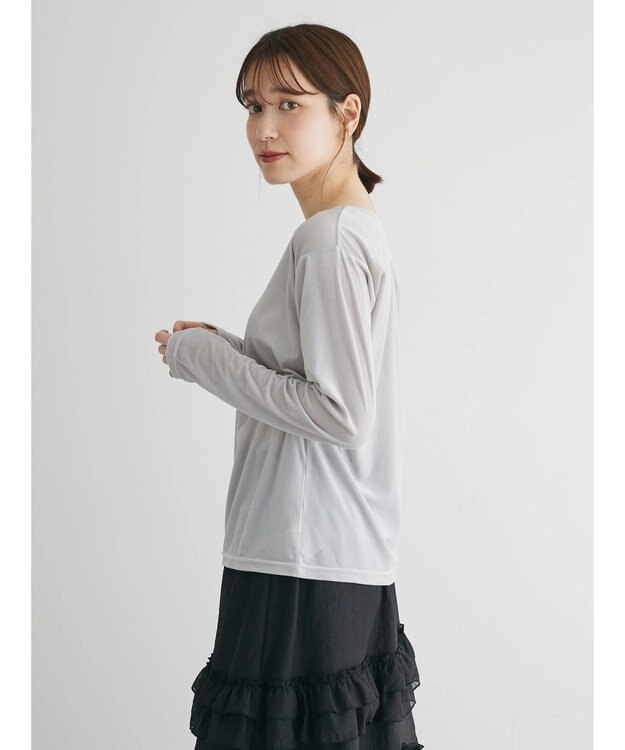 Green Parks クルーネックシアーベロアプルオーバー Gray