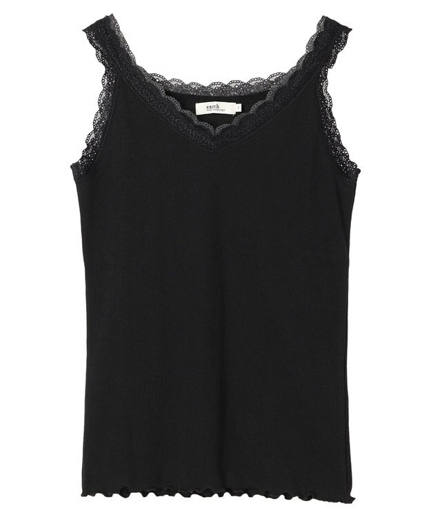 earth music&ecology ダブルレースタンクトップ Black