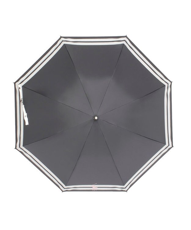 MOONBAT POLO RALPH LAUREN（ポロ ラルフローレン）晴雨兼用日傘 ボーダー ポロポニー 長傘 遮光率100％ 遮熱 UV ブラック