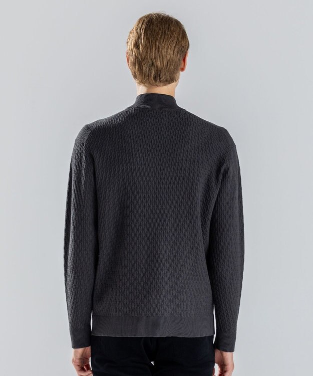 JOSEPH HOMME 【新柄】 ヴィスコースリンクス　ハイネックジップアップカーディガン グレー系