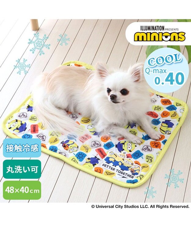 PET PARADISE ミニオン ふきだし柄 柔らか クールマット (48×40cm) マルチカラー