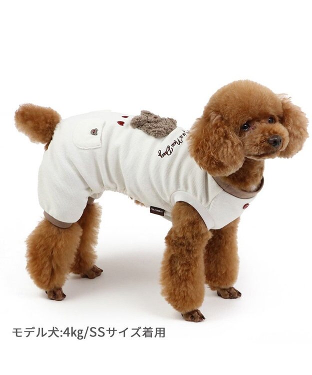 PET PARADISE ペットパラダイス ペティヒート プレミアム ロンパース くま 小型犬 ホワイト