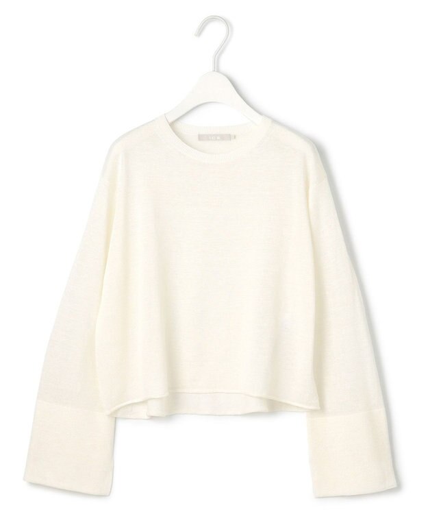 ICB 【洗える】 リネンレーヨンハイゲージ クロップドプルオーバー オフホワイト系