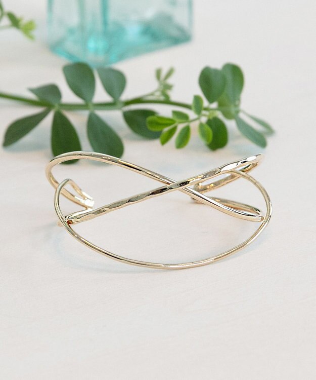 Phoebe グリッターワイドカフバングル　ゴールド ゴールド