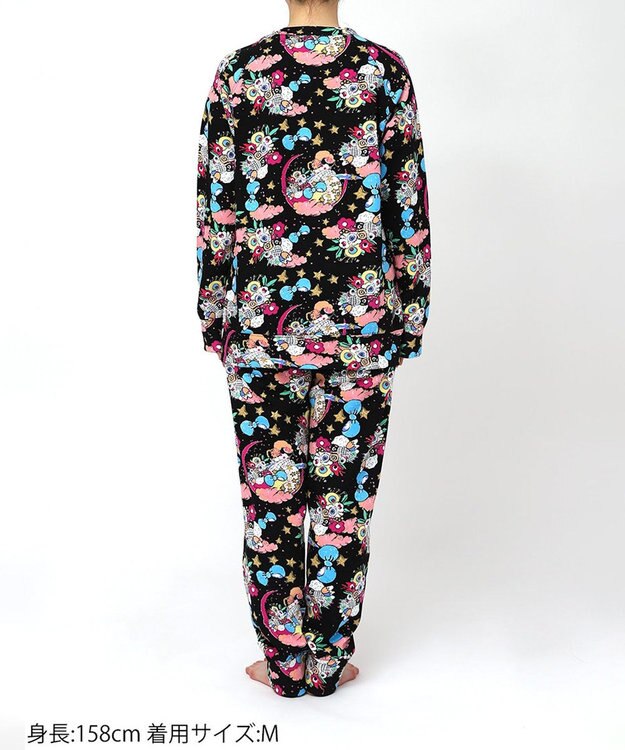 tsumori chisato SLEEP ツモリチサト パジャマ 綿100%(本体) あったか 長袖 長ズボン レディース UDW406 /ワコール ブラック