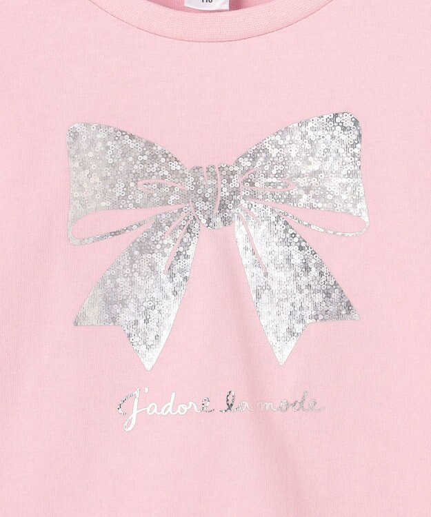 ANY KIDS 【綿100%】リボンアソート 長袖Tシャツ ピンク