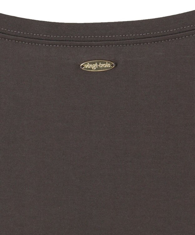 23区 【洗える】ハイエンド フレアスリーブ Tシャツ ダークブラウン系