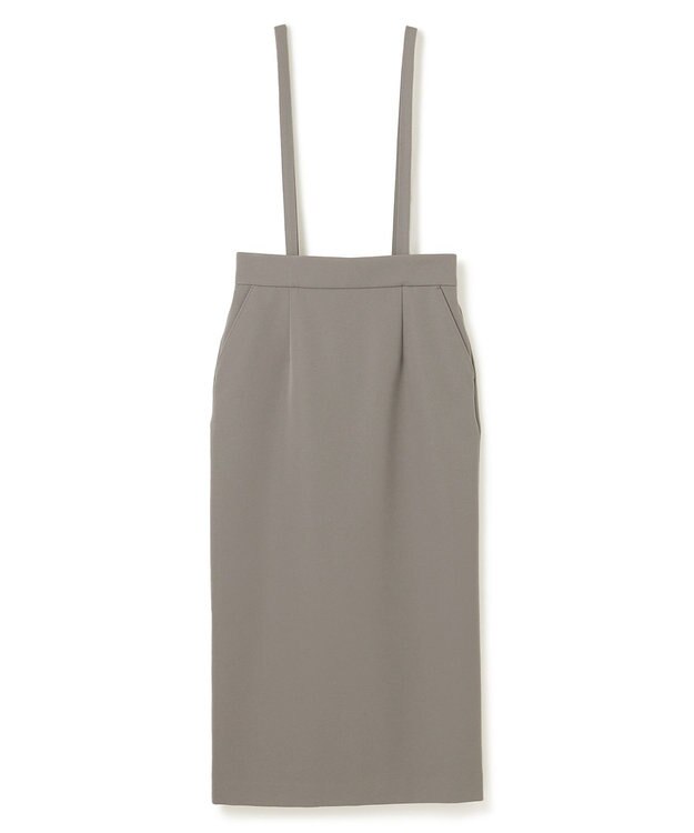 uncrave 【防しわ・UVカット・洗濯機洗い可】バルキーツイル スカート(サスペンダー付き)（uncrave STANDARD） カーキグレー