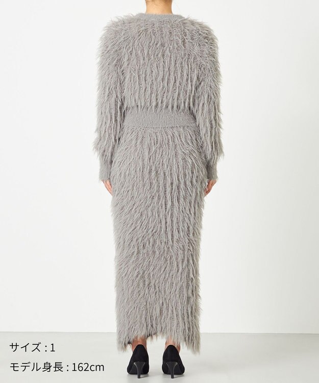 NAVE 【ReNAVE・洗える】メルティーシャギーニット プルオーバー ライトグレー系