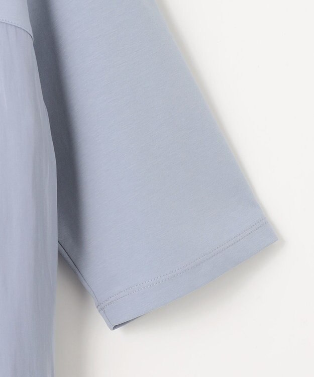 J.PRESS LADIES 【洗える・抗菌防臭・接触冷感・吸水速乾】ドライポンチ フレア カットソー サックス系