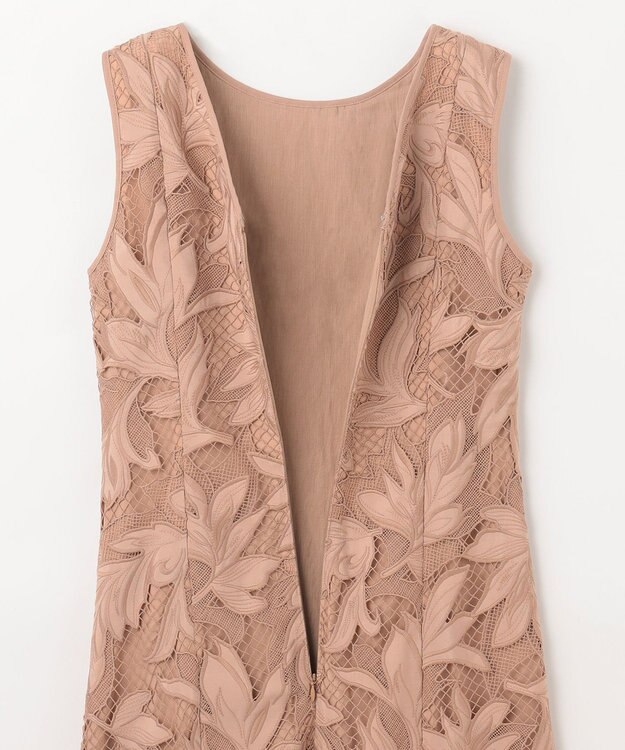 GRACE CONTINENTAL ケミカルリーフドレス ベージュ