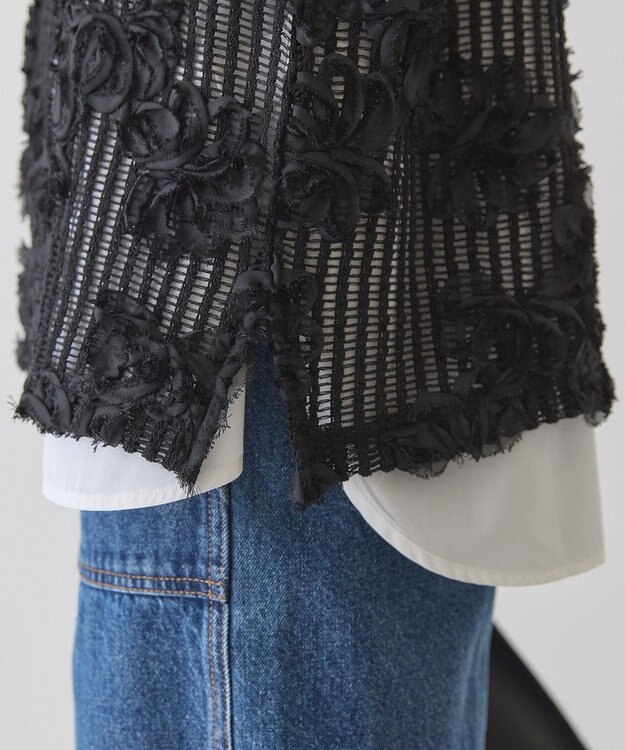 AMERICAN HOLIC 【選べる丈】Ｖネックレースベスト Black