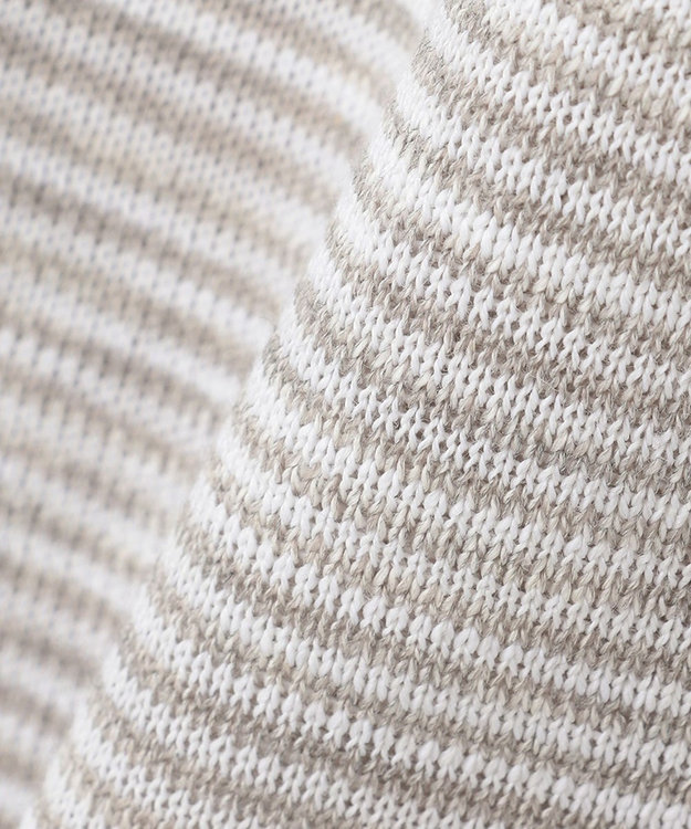 JOSEPH ABBOUD 【キングサイズ・軽い/洗える】スラブギマボーダーニットベスト ライトグレー系1