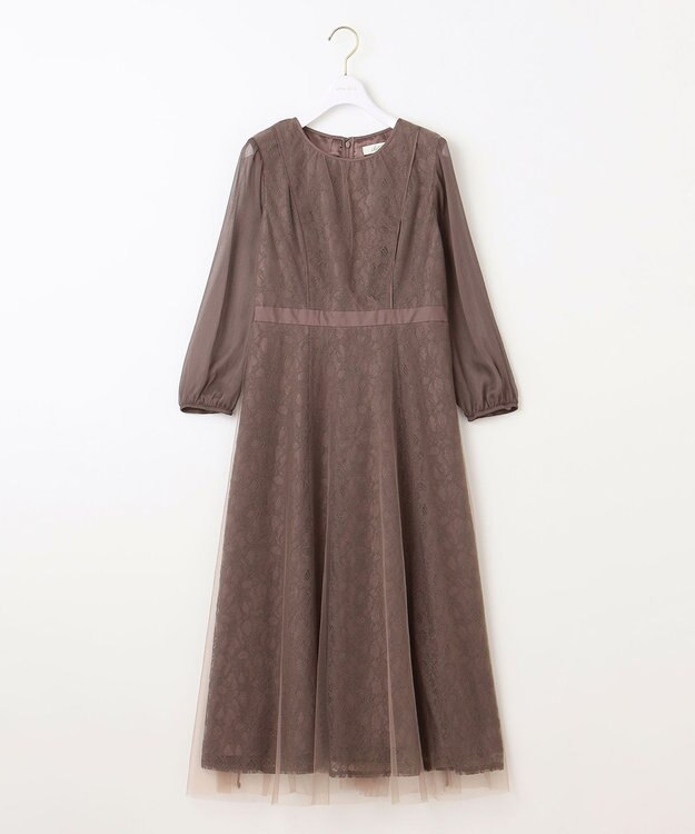 ANY SIS 【Lily calin】シアーレースクラシック ドレス モカ