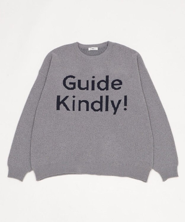 WEGO 【ユニセックス着用ITEM】ベロアモールグラフィックプルオーバー グレー