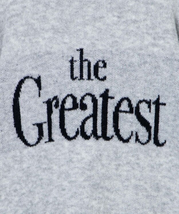 WEGO フラッフィーロゴジャガードニットプルオーバー ライトグレー