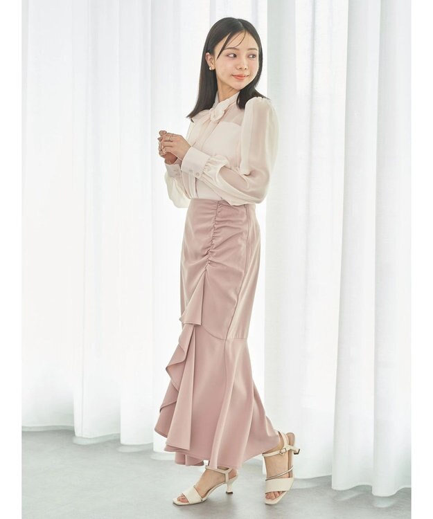 earth music&ecology 切り替えラッフルスカート Dark Pink